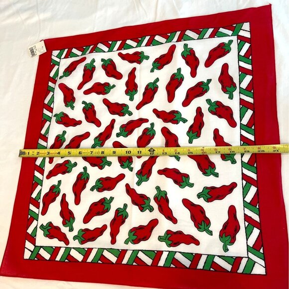Red Hot Chili Jalapeno Pepper Cowboy Bandana Scarf Handkerchief Western NWT VTG - Picture 6 of 7